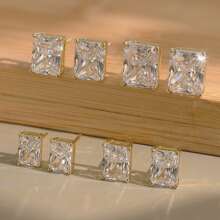 1 Paar luxuriöse 925er Sterlingsilber Ohrstecker mit funkelndem quadratisch geschliffenen Zirkonia, eleganter Schmuck für Frauen, ideal für besondere Anlässe, Geburtstage, Jahrestage und romantische Geschenke, perfekt, um jedem Outfit eine Note von Raffinesse zu verleihen, gefertigt mit zeitloser Schönheit und Haltbarkeit, ein vielseitiges Accessoire, das sowohl zu lässigen als auch formellen Looks passt, ein atemberaubendes Geschenk für sie, das jede Feier und jeden Moment noch unvergesslicher macht.