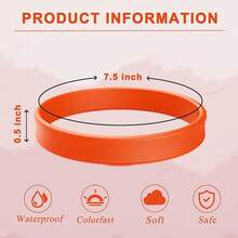 Rubber Bracelets Solid Color Silicone Wristbands Blank Stretch Silicone Wristbands Colorful Rubber Bracelets Women Men Gifts - 橘色 - 查看 11