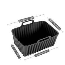 2pcs Air Fryer Silicone Liners, Rectangular Reusable Air Fryer Silicone Baking Mat/Tray, Non-Stick & Easy To Clean - Black - View 3