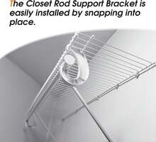 10Pcs Hanging Closet Rod Support,3/4 Closet Shelf Rod Holder,Sturdy J-Shaped Closet Brackets For Hanging Clothes,Cabinets Storage And Curtain - Green - View 7