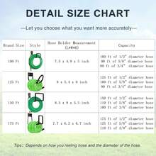 Hose Hanger, Heavy Duty Metal Hose Holder Wall Mount, Hook For Garden Hose/Expandable Hose/Hose Reel/Water Hose/Pocket Hose/Flexable Hose/Magic Hose 100 Ft - Multicolor - View 6
