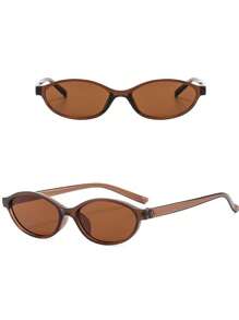 1pc Fashion Small Frame Oval Fashion Glasses Personalized Versatile Vintage Women's Glasses Summer Travel Holiday Beach Accessories