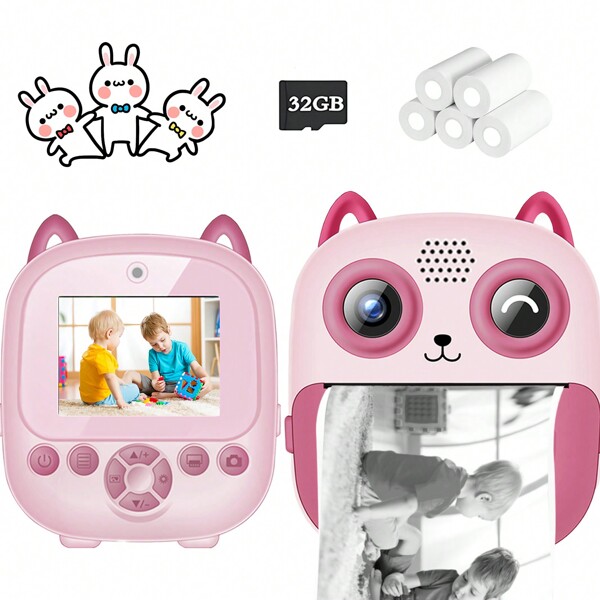 Kids Camera Instant Print Photos ,HD Digital Video Cameras For Kids ,Christmas Birthday Gifts For Girls And Boys, Kids Digital Camera Toys, Portable Toy For 3 4 5 6 7 8 9 Year Old Children