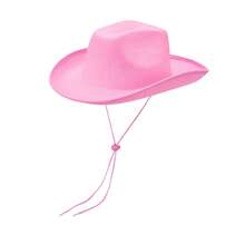 Women Men Cowboy Hat Classic Roll Up Brim Fedora Cowgirl Hat Western Cowboy Hat Stage Performance Hat - 西瓜粉 - 查看 2