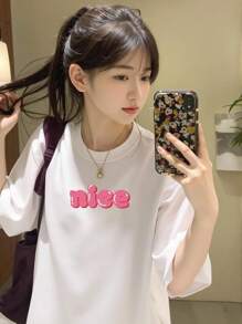 200g Pure Cotton T-Shirt 2025 Summer Ladies New Short Sleeve Pure Cotton Holiday Pattern Short Sleeve Round Neck Couple Wear Small Shirt Tops - ZTG01515 - 查看 1