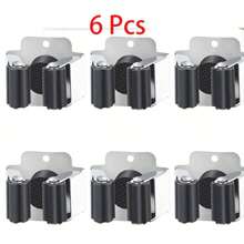 2/4/6/8//12 Pcs Broom And Mop Holder, Broom Holder Wall Mount, Heavy Duty Garden Tool Organizer Rack Rake And Shovel Handle, Stainless Steel Mop Hanger. Wall Mounted Utility Rack With Screws