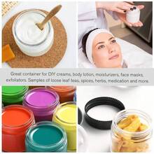 4 Oz Amber Glass Jar With Lids, 48 Pack Small Glass Candle Jars With Lids & Sticker, Empty Cosmetic Containers For Sample, Cream, Spice, Lotion, OintmentsSHEIN - Clear-Black Lids - 查看 5