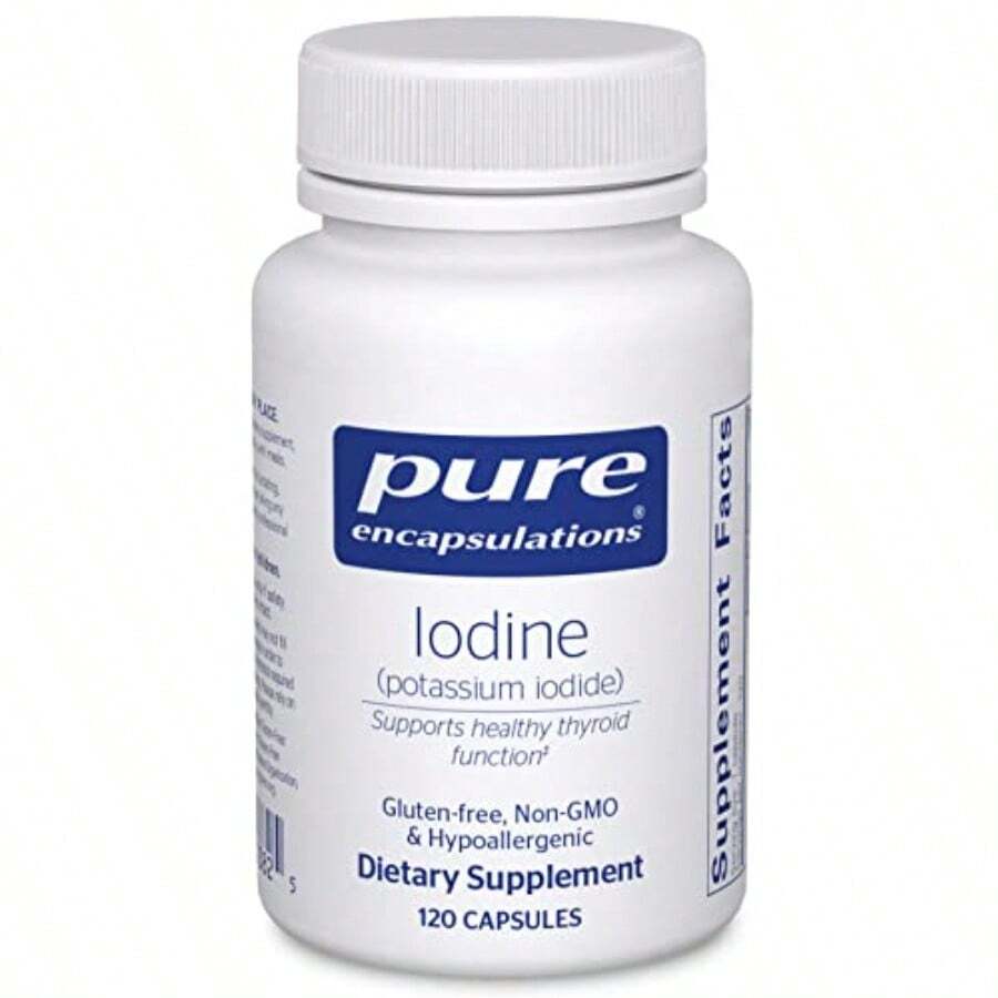 Suplemento de Yodo Puro de Encapsulaciones para apoyar la tiroides y mantener un metabolismo celular saludable con yoduro de potasio premium, 120 cápsulas - como en la foto - Ver 1