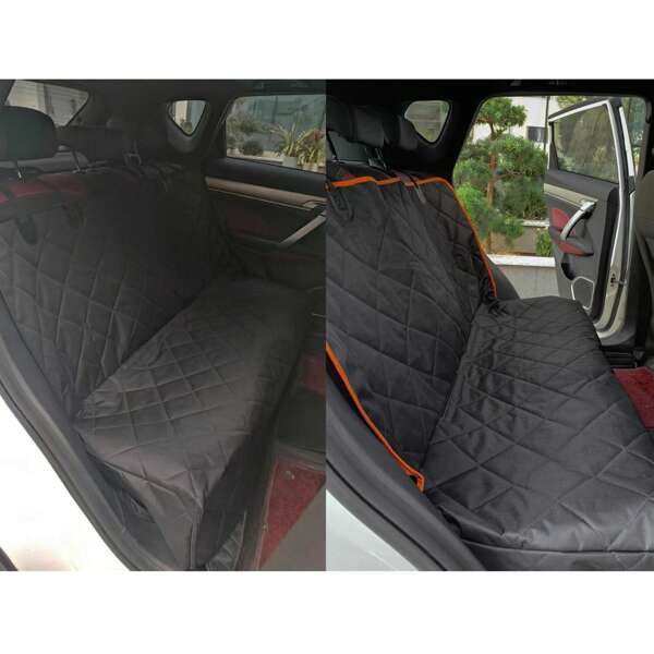 1pc Black Oxford Fabric Rear Seat Dog Pad, Durable And Anti-Dirty, Suitable For Pet Use In Car Rear Seats
