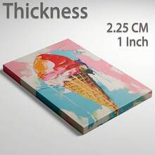 1 Pc Canvas Painting,Ice - Cream, Waffle Cone, Painting, Colors, Canvas ,Wood Framed Painting (1) Thickness 2.5 Cm/ 1 Inch-Home Decoration For All Occasions,Ideal New Year, Valentine's Day,Thanksgiving,Easter,Christmas Gift,Room Decoration Aesthetic,Wall Decoration Art,Perfect Gift,Autumn And Winter Wall Decoration,Living Room Decoration, Bedroom Decoration, Kitchen Decoration, Entry Decoration, Bathroom Decoration, Direct Wall Painting, High Quality Wall Painting Poster,Modern Home Decoration Stretched And Framed Ready To Hang - Multicolor - View 10