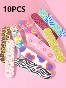 50/30/10/5pcs Nail Files, Double-Sided Printed Nail Files, Fashion Style Nail Care, Foot Care, Emery Board Tools, Sanding Polishing Blocks, Suitable For Beginners And Nail Salons