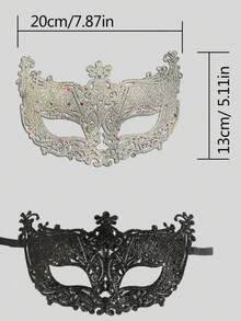 3PCS/2PCS/1PC Flat Head Gold Powder Venice Lace Mask, Ball Makeup Costume Mask Mask Eye Mask, Party Mask Eye Mask