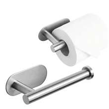 Suporte para Papel Higiênico Inox com Fixação Adesiva – Design Moderno