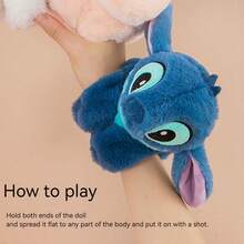 Disney Stitch Slap Bracelet Plush Hand Puppet Doll, Children's Gift Slap Bracelet Doll, Bicycle Decorations, Children's Festival Birthday Gift - Blue - View 7