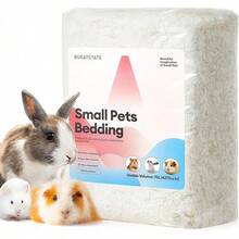 BUCATSTATE 70L Ropa De Cama para Hámster Y Pequeños Animales, 99% Libre De Polvo, Control De Olores, 3X Expansión, para Hámsteres, Cobayas, Conejos, Jerbos, Chinchillas (Blanco) - Blanco - Ver 9