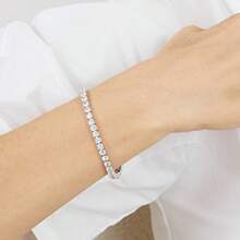 MDFUN 1 pièce Collier de tennis orné de rhinestones et de zirconium, à la mode et polyvalent, convenant pour le port quotidien des hommes et des femmes