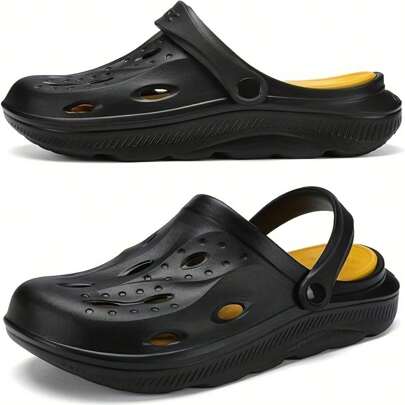 Local Shipping- Lightweight Comfortable Slip On Shoes, Adult Classic Clogs  Shoe Footwear Comfort, Solid Color Hollow Fashion EVA Sandals, Comfortabl