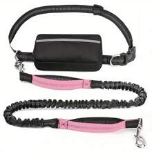 1pc Reflective Waist Pack With Retractable Dog Leash, 44-63inch Elastic Traction Rope, Outdoor Sports Running Pet Leash, Explosion-Proof Thickened Handle, Multiple Colors Available