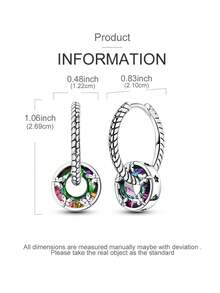 925纯银彩色水晶星星耳环，玻璃星星吊坠耳环，适合女性佩戴，可作为婚礼、订婚、女友生日礼物 - 銀色 - 查看 6