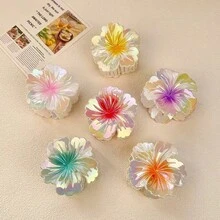 6pcs/1pc Colorful Plumeria Claw Hair Clips, Vintage Floral Side Clip Hairpin, Elegant, Minimalist, Versatile Hair Accessories, Suitable For Daily, Party, Work, Travel, Mother's Day Gift For (There Are Small Scratches And Friction On The Bright Surface, Which Is Normal And Not A Quality Issue.), Beach Accessories, Claw Clip Fall Winter Flower For Vacation Outfits Woman - Multicolor - View 12