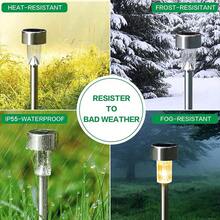 8/10/12 Pieces Outdoor Solar Path Lights, Stainless Steel Solar Outdoor Waterproof Lights, 35 MA LED Landscape Lighting Sidewalk Lights, Halloween/Christmas Solar Decorations, For Garden/Terrace/Lawn/Pattern/Pattern/Pattern/Driveway-Warm/White Lights - 8 cái/Ánh sáng trắng - Xem 2