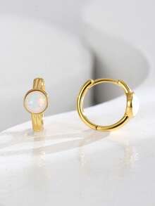 Charm-In 1 件经典简约 18K 镀金黄铜装饰艺术风格耳环，女士节日礼物 - 耳圈 - 查看 3