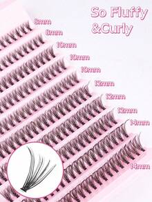 200 pestañas largas de 30 mm, pestañas segmentadas de 8 a 14 mm de longitud con rizo C, pestañas secretas para ojos grandes, pestañas postizas, grupos de pestañas, pestañas individuales, pestañas postizas - Negro - Ver 8