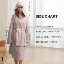 Bearberry Hooded Robe Cozy Leopard Robe Lightweight Soft Plush Bathrobe With Pockets For Women - Kuning - View 3
