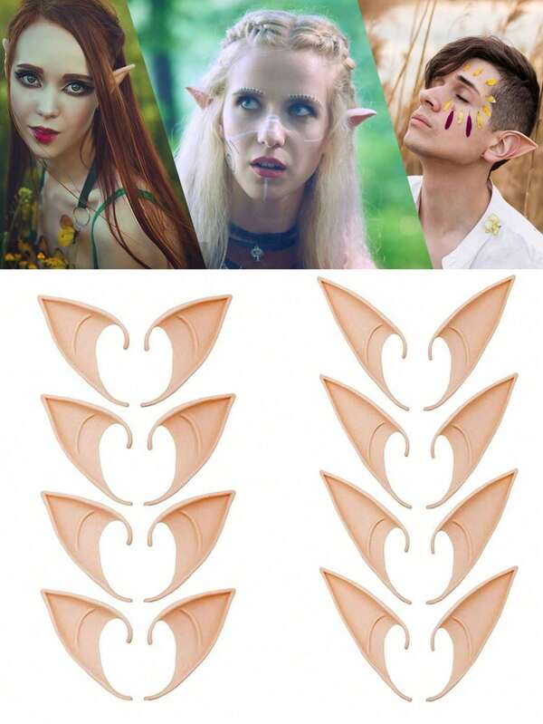 1/2/4 pares de orejas de hada, duende o elfo para disfraz - Puntas suaves y puntiagudas, accesorios de disfraz para fiestas de anime, Halloween, Navidad y mascarada