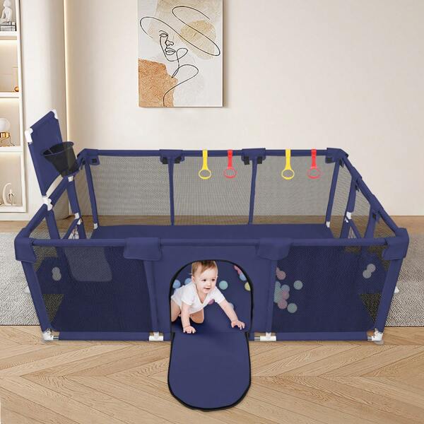 Zaun, Schutzgitter mit Belüftungsnetz, enthält 50 Bälle und 4 Zugringe, Maße: 180 x 120 x 66 cm