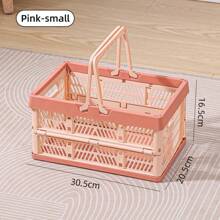1 pieza Cesta de picnic plegable para exteriores, caja organizadora. Cesta plegable y apilable con contenedores de plástico para picnics. Gran capacidad como cesta de compras para supermercado, tienda minorista, camping.