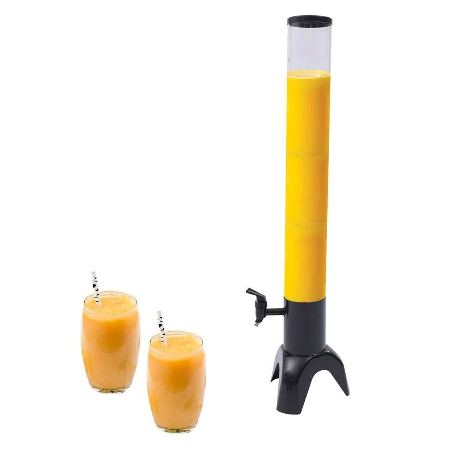Drink Tower, 3L Mimosa Tower Dispenser With Ice Tube, Tabletop Beer Dispenser - 黑色 - 查看 1