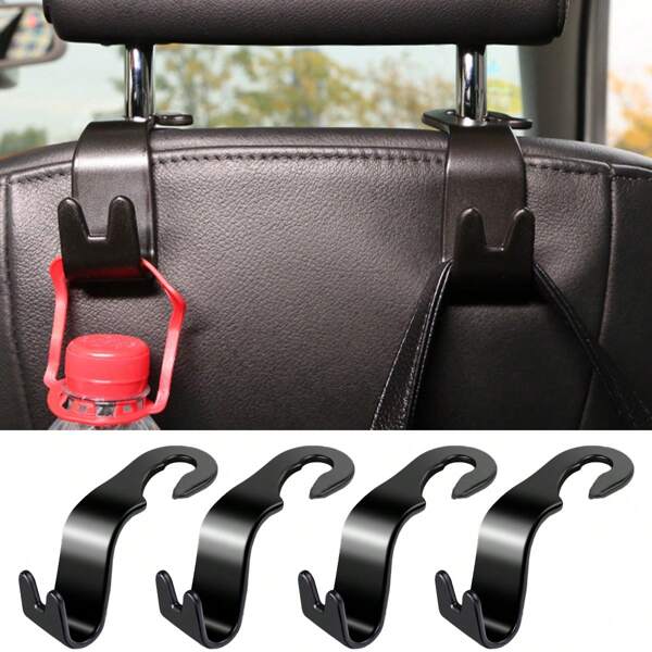 4 pezzi/set Ganci per sedili auto, ganci piccoli appendi-oggetti per auto, organizer per immagazzinaggio per donna, elementi essenziali per il viaggio, accessori per tornare a scuola e per il dormitorio