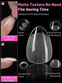 120/240/600Pcs Short Almond Nail Tips Soft Gel Clear Gelly Nail Tips Half Matte Full Cover Nail Tips Acrylic Pre-Filed Press On Fake Nail Tips For Nail Extension Home DIY Manicure Press On Nails Nail Supplies - 清除 7 - 查看 9