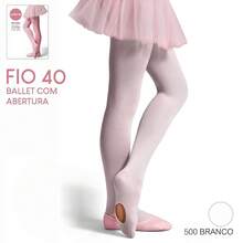 Meia Calça Infantil Ballet com Abertura Selene Fio 40 9585 - Branco - Visão 1