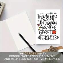 1pc Cherished Teacher Appreciation Card - Perfect Thank You Gift For Men & Women, Unique 'Thank You For Being Such A Great Teacher ' Message