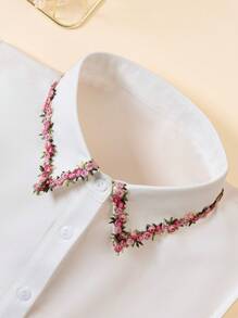1 Pc Women's Fashion Versatile Vintage Round Collar Fake Shirt Collar