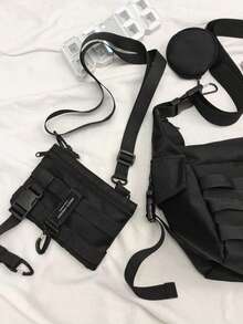 日系ins风男士斜挎包，时尚休闲实用斜挎包，适合购物、钱包、上学、大学生、白领人士。非常适合办公室、大学、工作、商务、通勤、户外活动、旅行和徒步旅行，侧袋购物袋帆布手提包