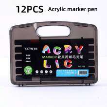 80PCS/60PCS/48PCS/36PCS/24PCS/12PCS Black Box Of Propylene Mark Pen Sets, Drawing Not Soak Paper, Art Collection, Pen To Graffiti Art Of Diy Pens, Colorful Painting Watercolor Art Mark Pen Sets, Waterproof High-Capacity Color Pen, Exquisite Gift To The Student, The Perfect Gifts Of Gifts, Marker Pen,Back To School,School Supplies