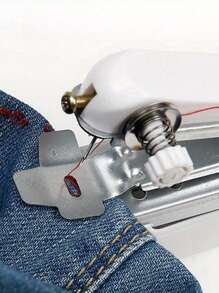 14 Freebies/ 1 Set Portable Mini Sewing Machine, Handheld Manual Easy Sewing, Home Portable Tailor, White - 1pc, Small Tailor