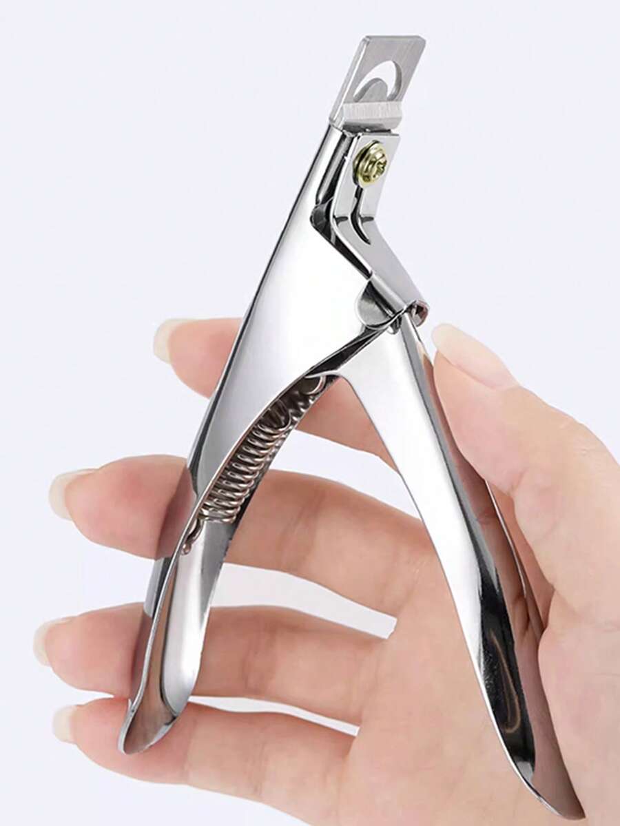 1 pièce Coupe-ongles en acier inoxydable en forme de U tranchant. Ciseaux pour la coupe des extensions d'ongles et la manucure. Fournitures pour les ongles, outils pour les ongles, outils pour l'art des ongles, retour à l'école, ongles, outils pour les ongles à clipser, outils de manucure et de pédicure - Argent - Voir 1
