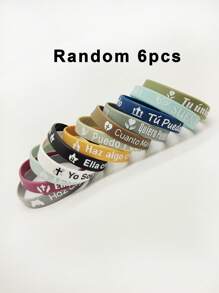 Set de 6 piezas/12 piezas de pulseras de silicona con versículos bíblicos inspiradores, diseño multicolor para uso diario y como regalo