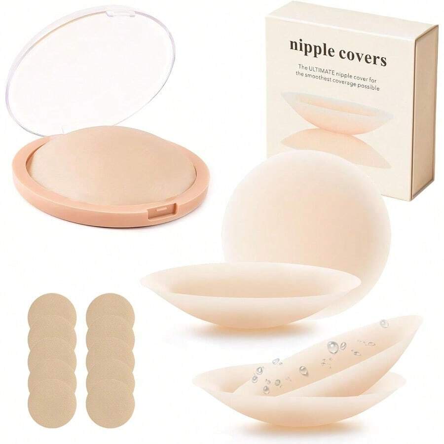 CZNipple Covers  Nipple Cover With Storage Box UltraThin Reusable Nipple Cover Two Pairs 1613 - As Pic - View 1