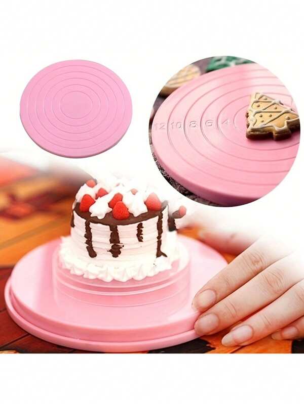 1pc Lightweight Durable Cake Turntable With 360° Smooth Rotation - Non-Slip Base, Easy To Clean, Ideal For Home Bakers & Professional Cake Decorating, Home Baking Essentials, Modern Cake Decorating, Smooth Surface, Cake Turntable
