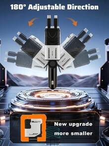 4 In 1 Retractable Car Fast Charger In Mech-Style 65W Charger Car Charger With Retractable Cablea And Multi-Port Usb C Holiday Gifts, Universal Compatibility For Ios 15/14/13/12/11, Galaxy & Pixel Models. Dual-System Support For IOS/Android Devices With Integrated Magnetic Mounting System.Car Essential,Room Decor,Compatible With Iphone,Compatible With Apple Watch,Halloween Gift,Fast Charger