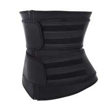 Trainer vita in neoprene per donna, modellante per la figura, snellente, trimmer vita, cincher, fascia da sudore, cintura sportiva fitness con doppia cinghia e stecche in acciaio, corsetto regolabile