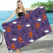 Couverture/serviette de plage en microfibre ultra douce et séchage rapide 250g/m² motif dauphin, tapis de plage extra large, tapis de yoga, châle de plage, convient pour les voyages, le camping, la natation, le pique-nique, 70*140cm ou 90*180cm