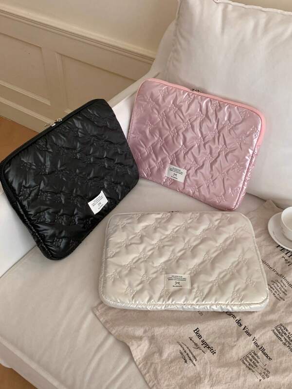 Korean Version Ballet Style Bow Tablet Storage Bag 10/11inch 13/14inch 15/15.6inch Laptop Shockproof Inner Bag