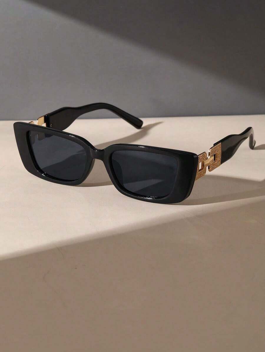 1pair Vintage Plastic Frame Geometric Eyeglasses Shades With Changeable Outdoor Travel Fashionable Decorative Fashion Glasses Shades Beach Accessories Beach Accessories Women Glasses Shades Basics Fall Winter Women Outfits Clothes Business Casual Gifts Chain Elegant Outfit Summer Beach Vacation,Outdoor,Travel Chain Vintage Style Rectangle Frame Going Out Outfit,Back To School - 2件裝金灰金茶組合 - 查看 1