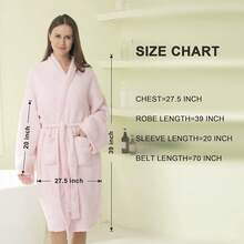 Bearberry Hooded Robe Cozy Leopard Robe Lightweight Soft Plush Bathrobe With Pockets For Women - Pink-hoodless - View 8